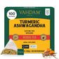 VAHDAM Turmeric Ashwagandha Herbal Tea Bags - 100 Count, Caffeine Free, Non-GMO, Gluten Free, Sweet & Earthy Flavor