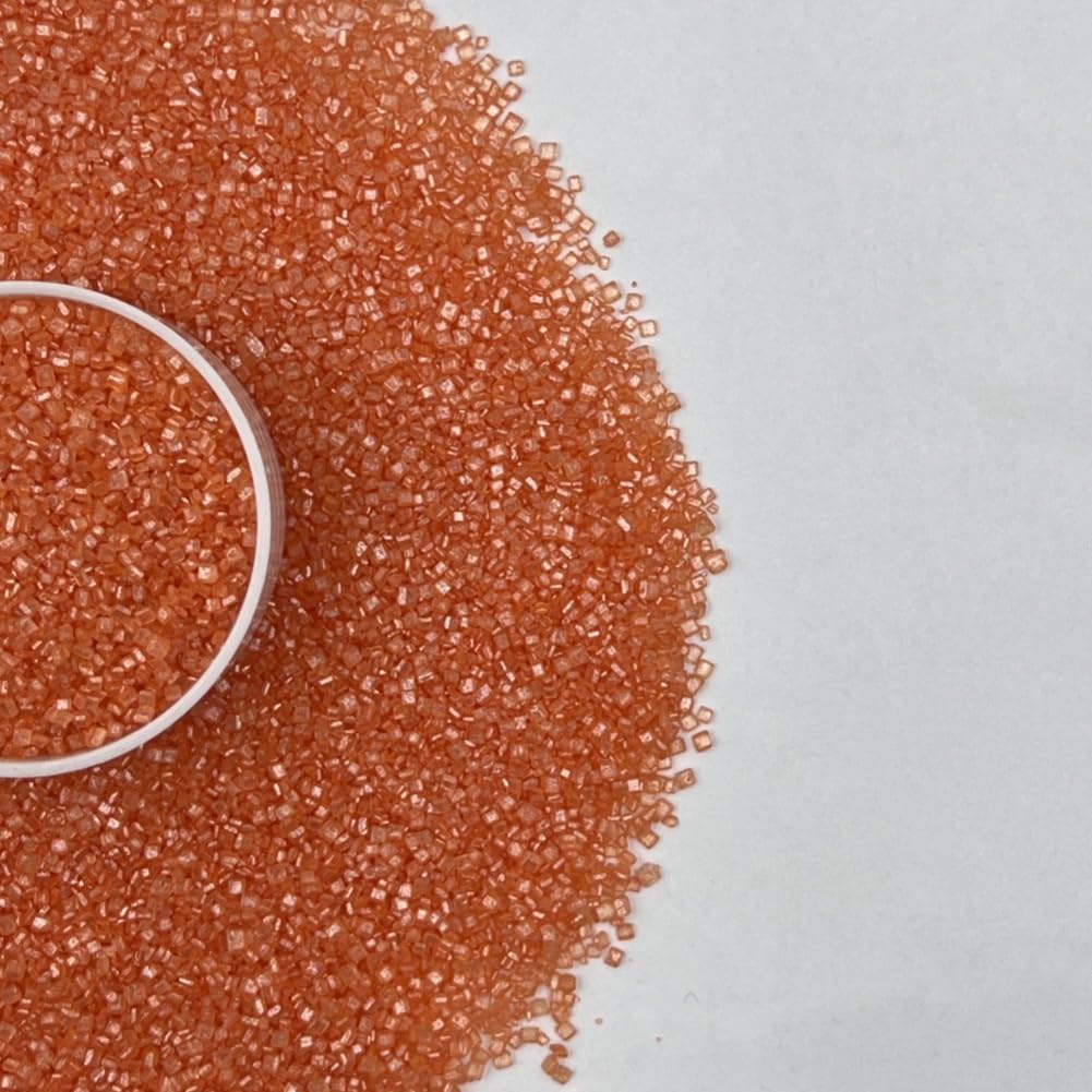 Senchanting Orange Sanding Sugar Sprinkles, Edible Crystal Orange Sanding Candy Sugar For Cake Decorating Wedding Party Baking C