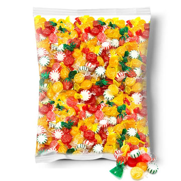 Hard Candy Party Mix | 6 Pound Bulk Bag | Mint, Cinnamon, Butterscotch, Fruit Flavors | Individually Wrapped - Approx. 450 Count
