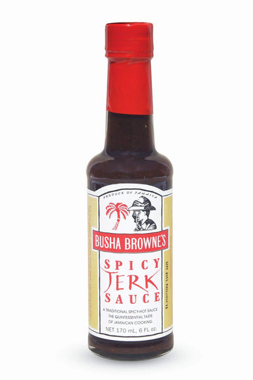 BUSHA BROWNES Spicy Jerk Sauce, 6 FZ