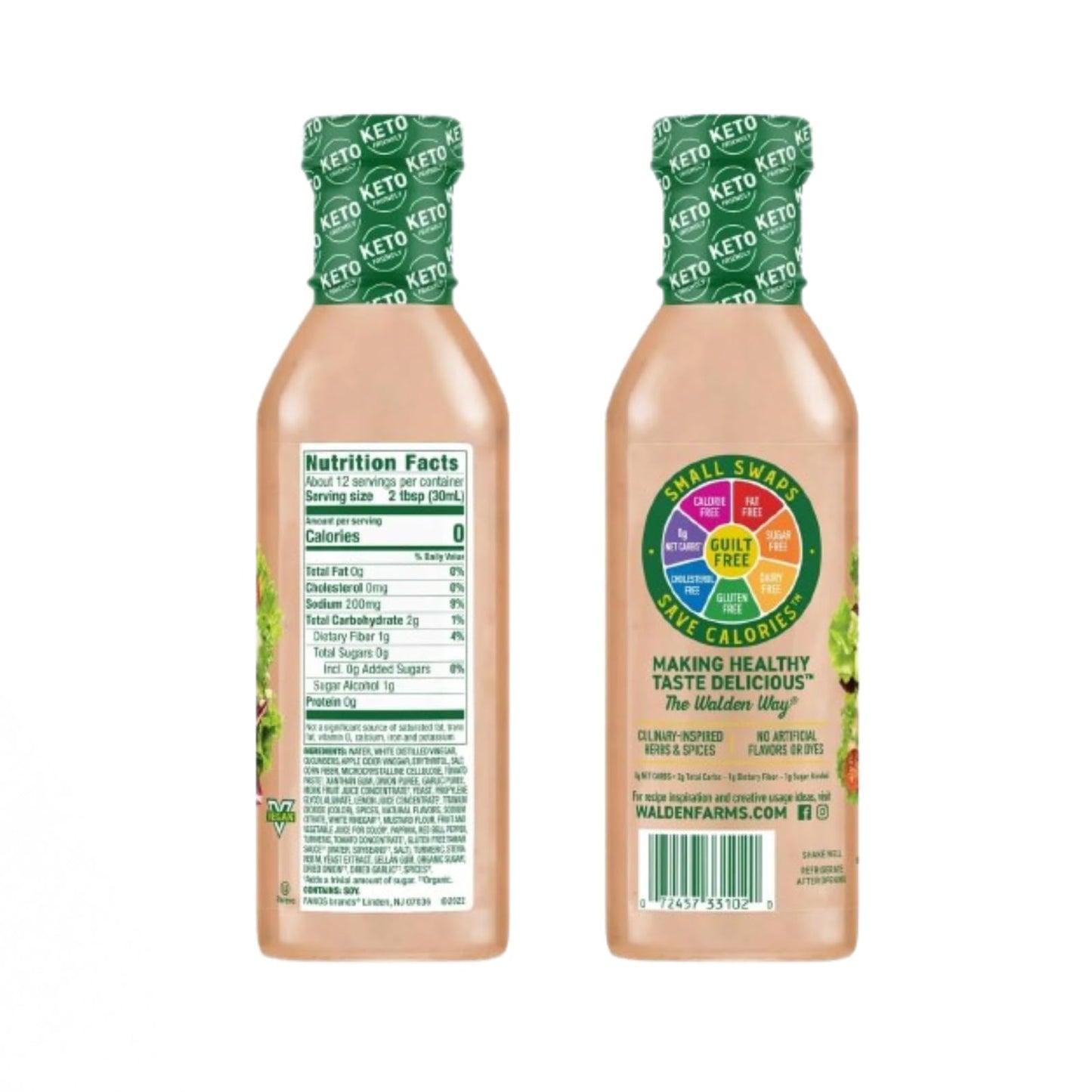 Walden Farms Thousand Island Dressing - Calorie-Free, Gluten-Free, Low Carb, Keto-Friendly, Sugar-Free, Creamy Thousand Island F