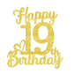 19 Birthday Cake Toppers-Gold Glitter, 19Th Cake Topper For Boy,19 Cake Topper For Girl, 19Th Birthday Decorations,19Th Birthday