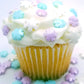 Ncs Blue, Purple And White Snowflakes Edible Candy Toppers, 8 Ounces - Great For Cupcakes, Cookies, Cakes, Cake Pops, And Party