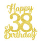 38 Birthday Cake Toppers-Gold Glitter, 38Th Cake Topper For Men,38 Cake Topper For Women, 38Th Birthday Decorations,38Th Birthda