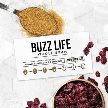 Better Buzz Life Blend (Buzz Life) Whole Bean Coffee Medium Roast, 12 Ounce (Pack Of 1), Small Batch Roasted Arabica Coffee Bean