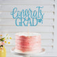 LVEUD Congrats Grad Cake Topper, Blue Cardboard Graduation Decoration for 2025 Party