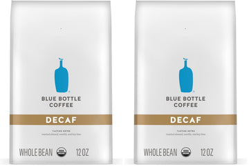 Blue Bottle Whole Bean Organic Coffee, Decaf, Medium Roast, 12 Ounce bag (Pack of 2)