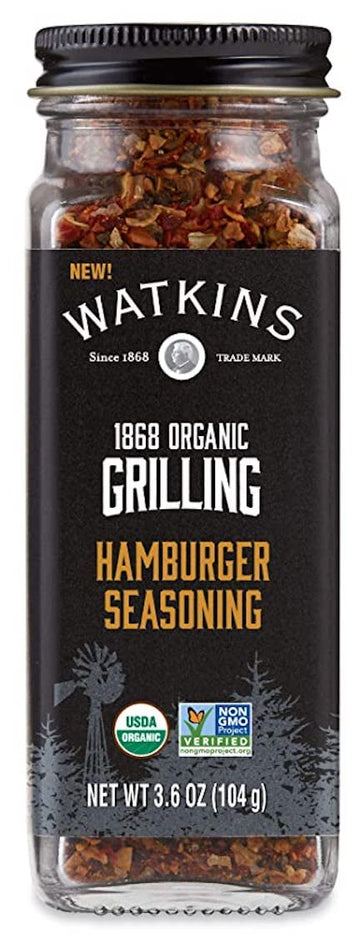 Watkins Organic Grilling Hamburger Seasoning, Non-GMO, Kosher, 3.6 Oz, 1-Pack