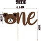 LetDec Bear First Birthday Cake Topper, Brown Paper, 1 Count, Lumberjack Theme, Rustic Buffalo Plaid Decorations