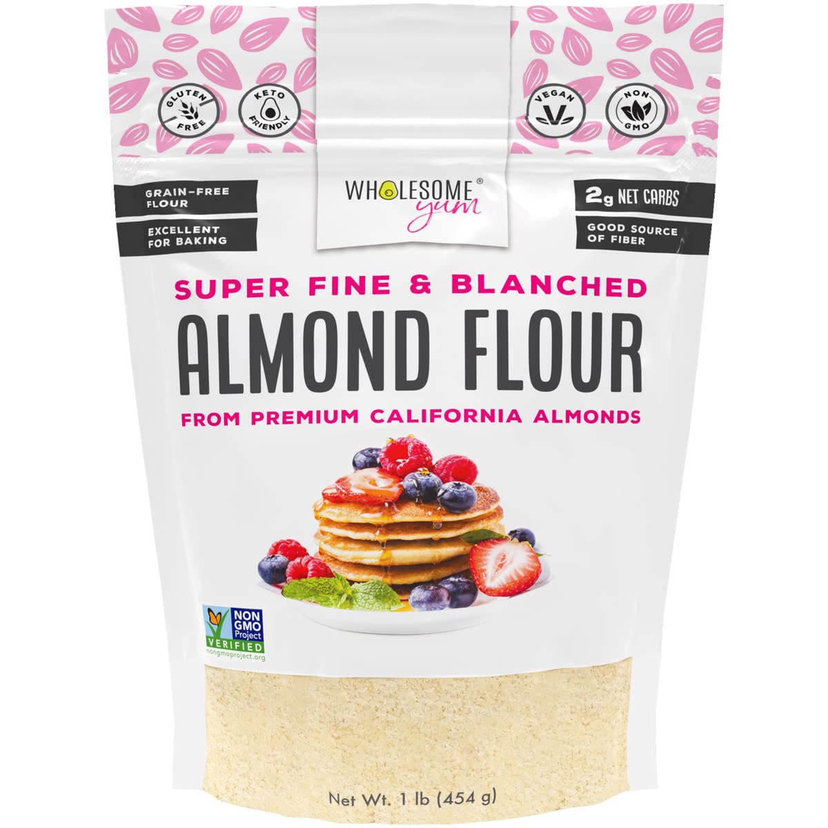 Wholesome Yum Almond Flour - Low Carb, Gluten Free, Keto Friendly, 16 oz