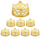 Fulanfudi 8 Pack Crown Cake Topper Gold Rhinestone Tiara Crown Cake Topper Vintage Metal Mini Tiara for Baby Shower Birthday Wed