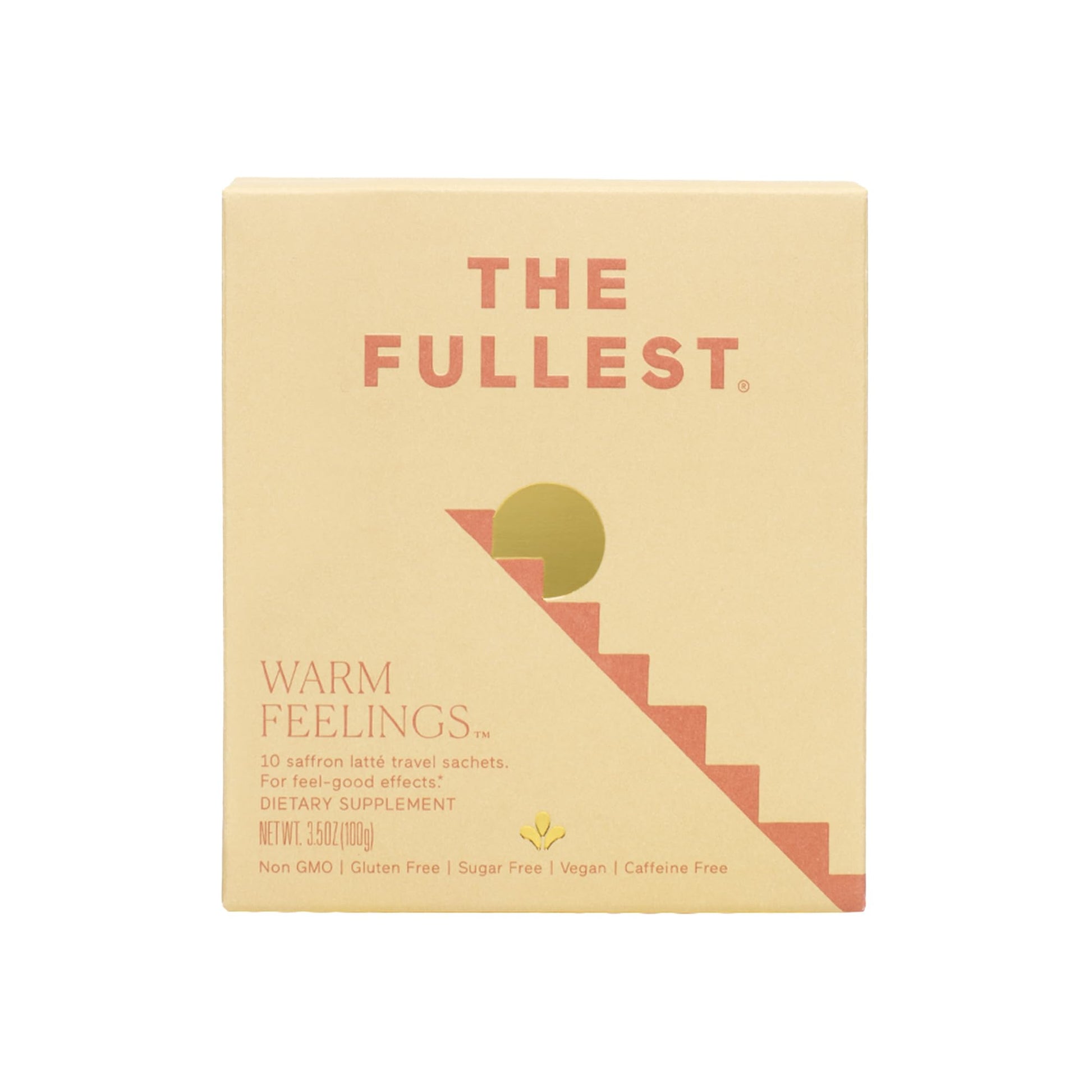 THE FULLEST - Warm Feelings 10-Single Serving Saffron Latte Sachets - Saffron  Cardamom  and Coconut Milk Based Wellness Powder for Mood and Sleep Support  Sugar-Free  Vegan  and Gluten-Free  10 Travel Sachets