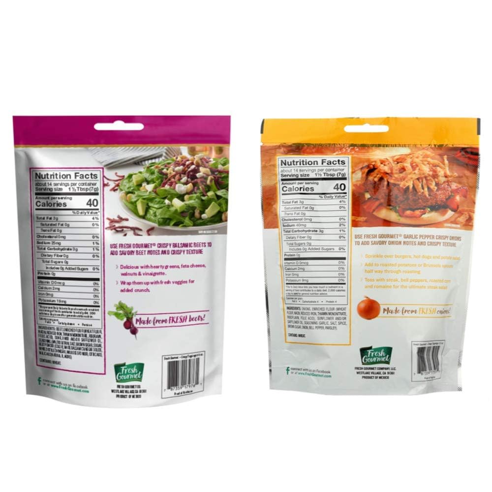 Fresh Gourmet Crispy Beets & Onions Bundle, Balsamic & Garlic Pepper, 3.49 Ounce (Pack of 2)