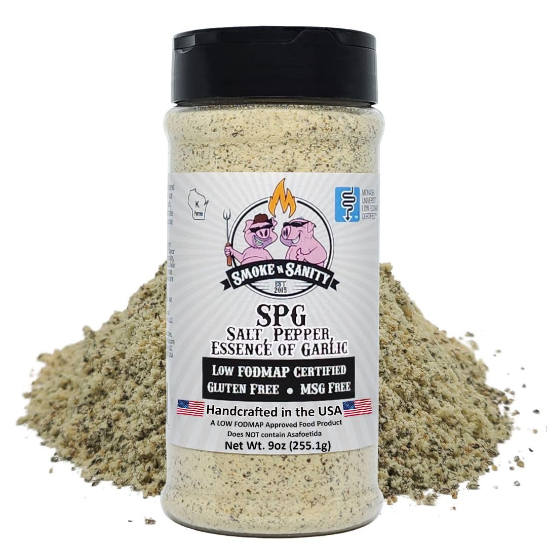 Smoke n Sanity SPG Seasoning, Low FODMAP, Gluten Free, Kosher, 9 oz Shaker