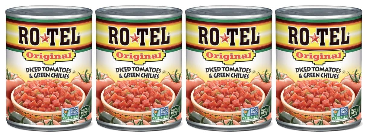 Ro_Tel Original Diced Tomatoes and Green Chilies, 10 oz Can, Pack of 4