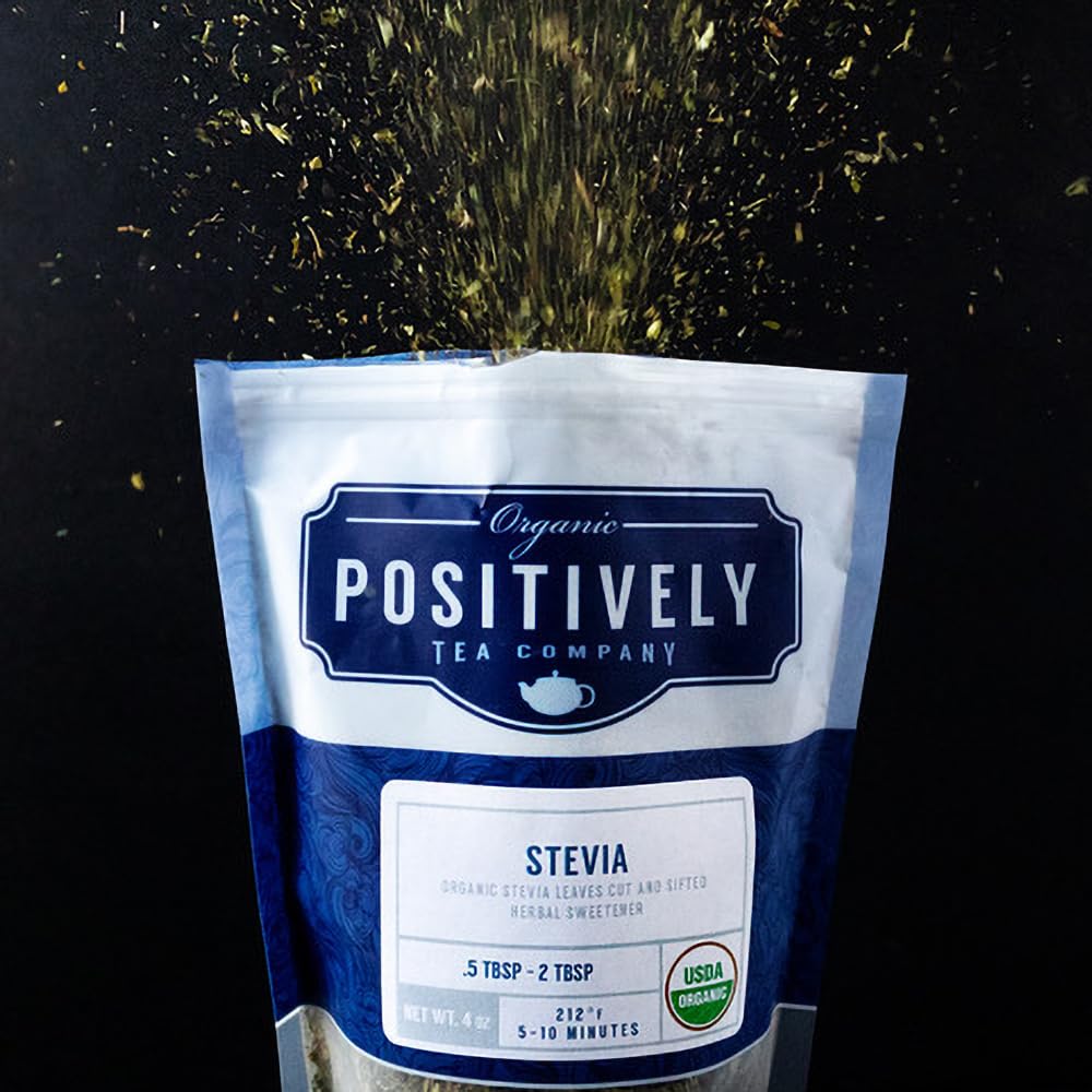 Organic Positively Tea Company, Stevia Leaf, Herbal Tea, Loose Leaf, 16 Ounce