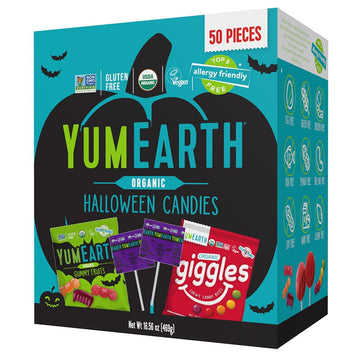 Yumearth Organic Halloween Variety Box - Allergy Friendly (Top 9 Free), No Artificial Dyes Or Flavors, Non Gmo, Gluten Free, Veg
