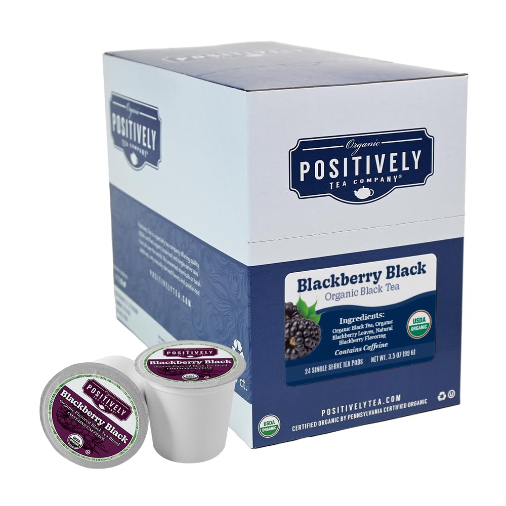 Organic Positively Tea Company, Blackberry Black Tea, K-Cup Compatible, 24 Pods