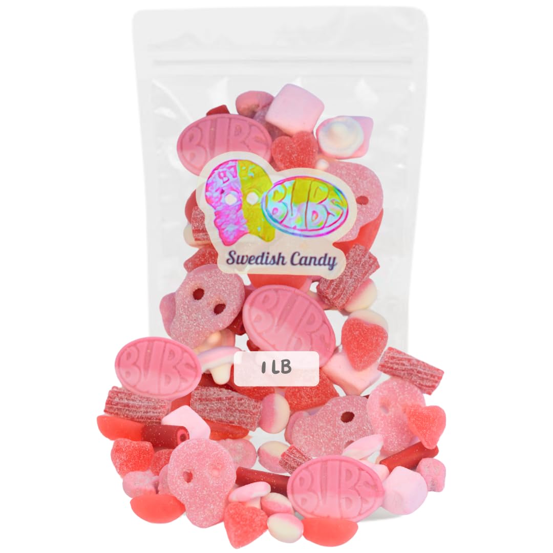 Pink Candy, 1 lb, Original Swedish Candy straight from Sweden, Bubs Swedish Candy, Gummy Candy, Bubs Candy, Sweet and Sour Candy