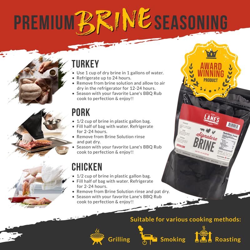Lanes Signature Brine, Large Turkey Brine Seasoning Enough Brine For 2 Soaks, 100% Natural, No Preservatives, No-Msg, Gluten-Fre