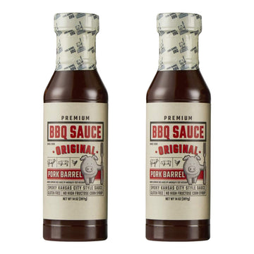 Pork Barrel BBQ Competition Sauce, Smoky Kansas City Style, Gluten-Free, 14 oz - Pack of 2