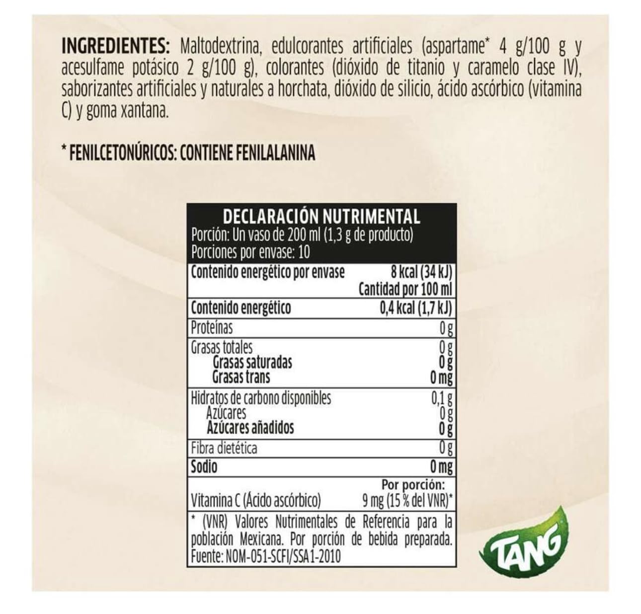 3 X Tang Horchata Flavor No Sugar Needed Makes 2 Liters Of Drink 15G From Mexico