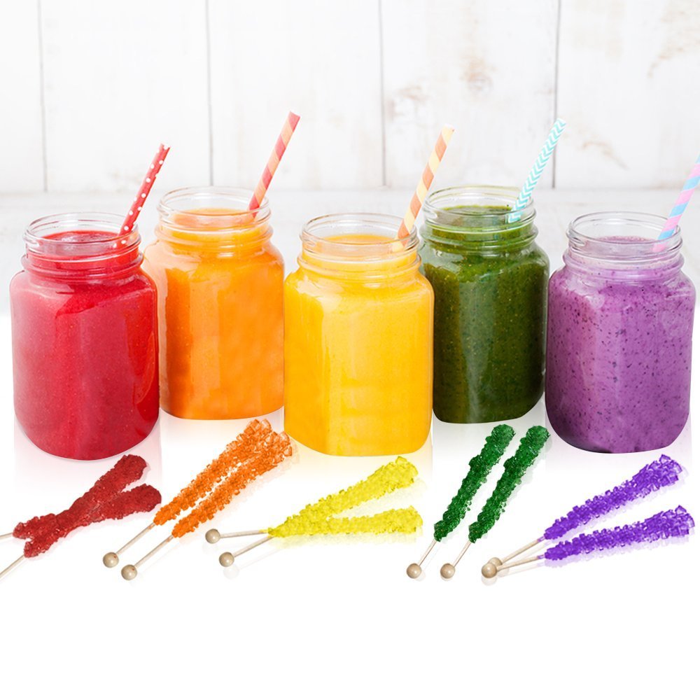 Espeez Extra Large Rock Candy Sticks, 144 Individually Wrapped Orange Party Favors
