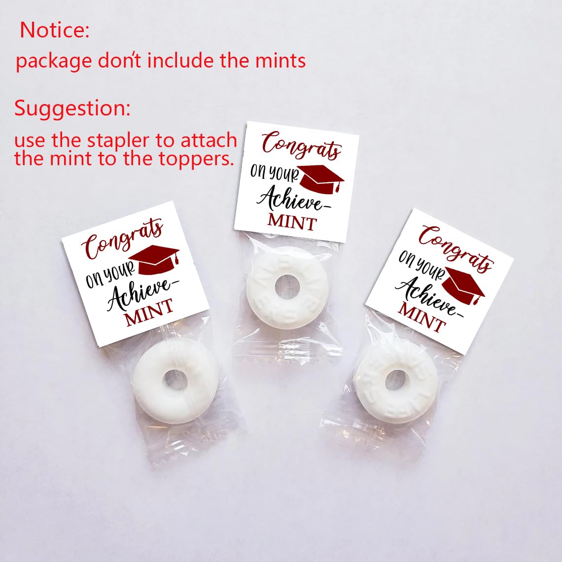 Graduation Mint Favors, Graduation Mint Party Decorations, Black Red Gifts Decor For Woman, Mint Toppers In Bulk For Graduation,