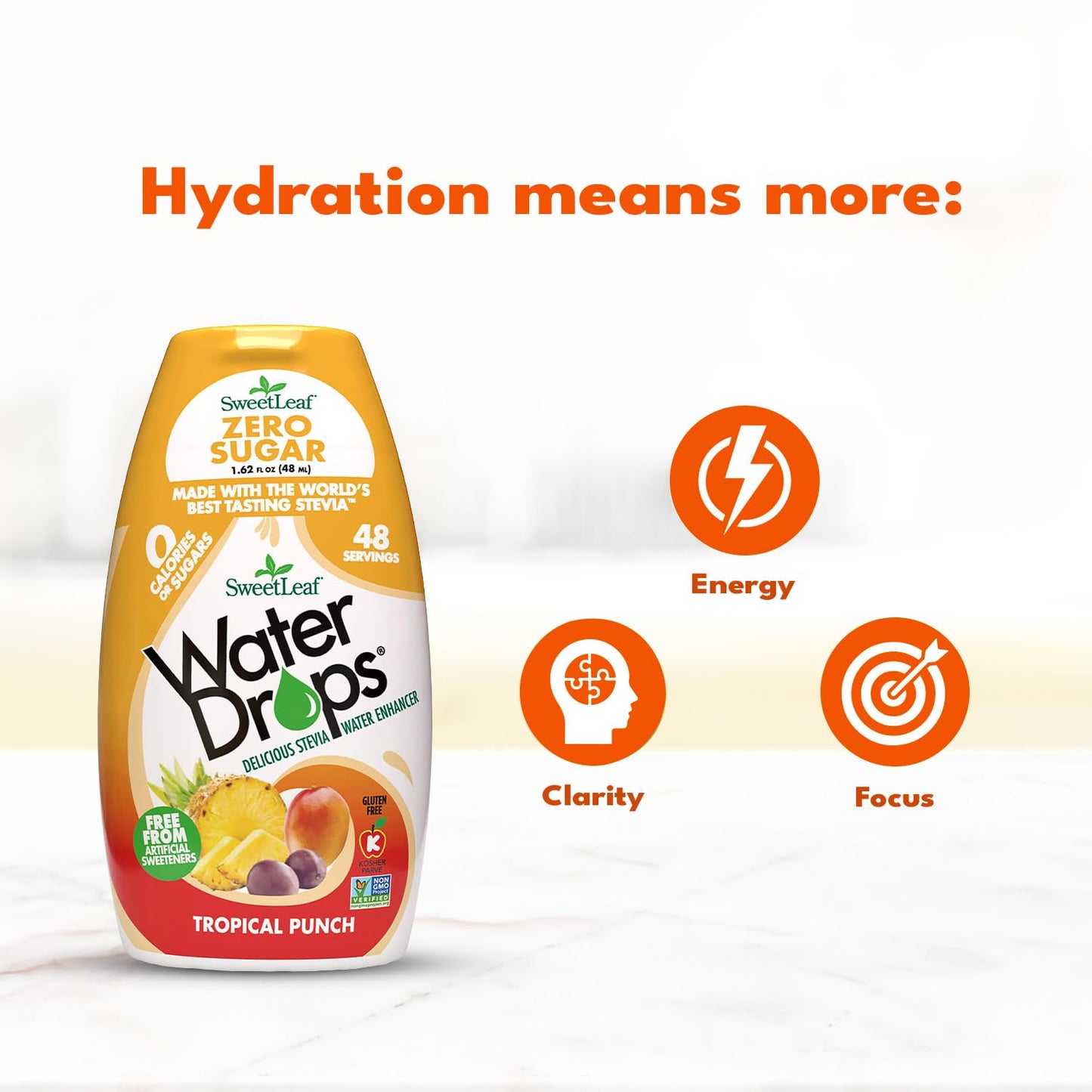 Sweetleaf Water Drops, Tropical Punch – Sugar-Free Water Enhancer Drops, Stevia & Monk Fruit Sweetener Water Flavoring, 1.62 Oz (Pack Of 6)
