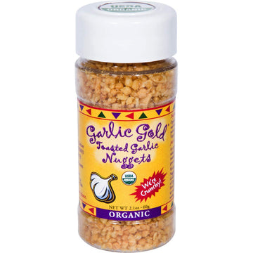 Garlic Gold Toasted Nuggets, Crunchy Roasted Garlic Seasoning, Usda Certified Organic Salad Topper, Keto Paleo Friendly (2.1 Ounces, 1 Pack)