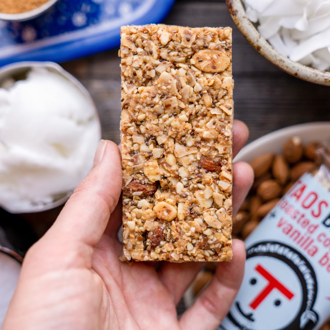 Taos Bakes Snack Bars - Toasted Coconut & Vanilla Bean - 6g Fiber - Gluten-Free - 12 Pack, 1.8oz Each - Multicolor