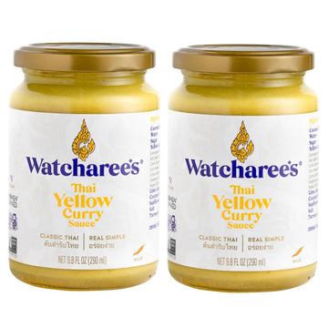 WATCHAREES Thai Yellow Curry Sauce | Vegan | 12 Ounce (Pack of 2)