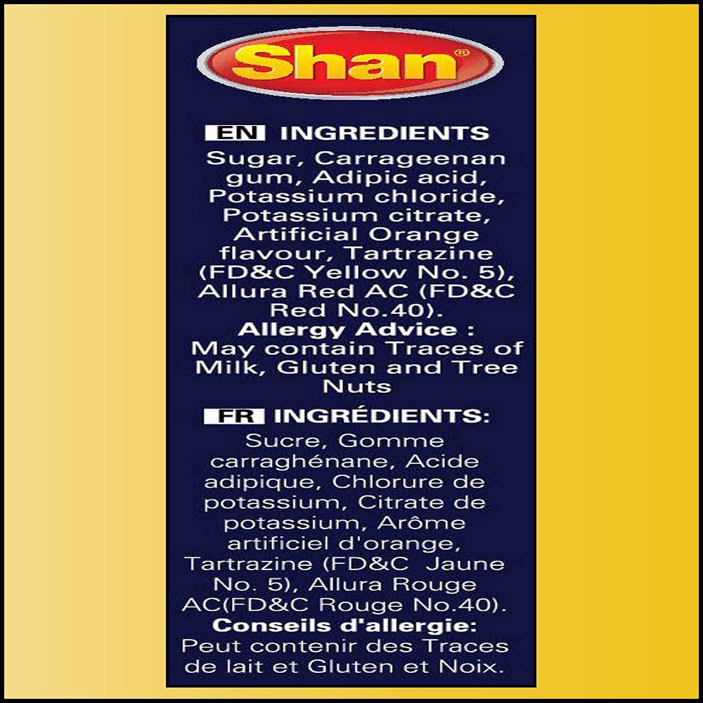 Shan Jelly Crystals Orange - Quick and Easy Jello - Suitable for Vegetarians - Pack of 4 (2.82 oz each)