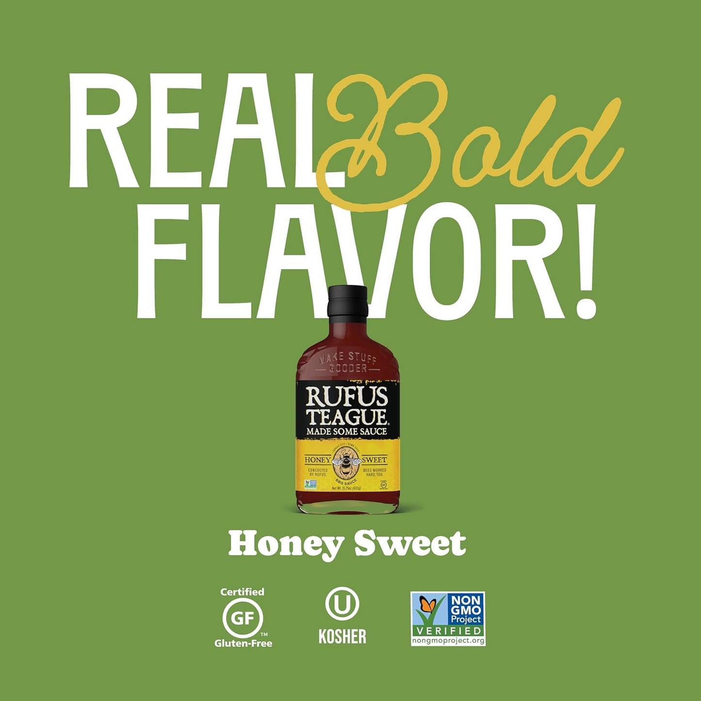 Rufus Teague Honey Sweet BBQ Sauce, 16 oz(454g)