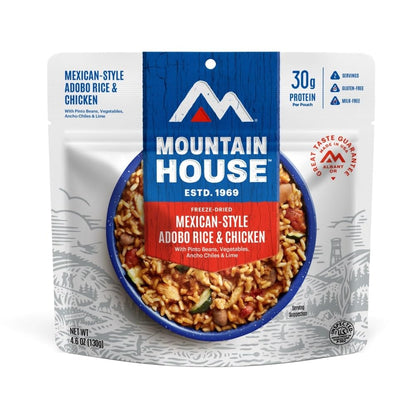 Mountain House Mexican Style Adobo Rice & Chicken | Freeze Dried Backpacking & Camping Food | 2-Servings | Gluten-Free