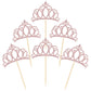 Donoter 48 Pieces Rose Gold Glitter Princess Crown Cupcake Toppers Picks For Birthday Baby Shower Party Cake Decorations