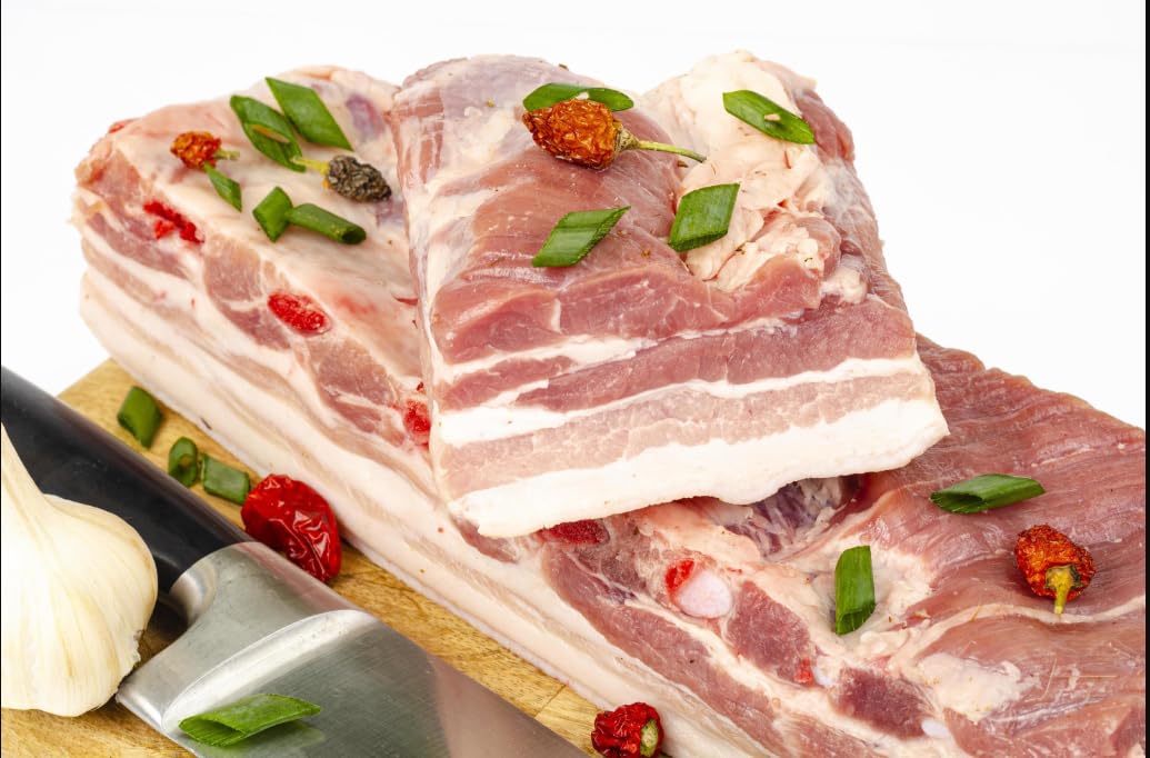 Pork Belly Slab With Skin-On 7-8Lbs, For Grilling, Bbq, Roasting And Lechon Belly- Usda Approved