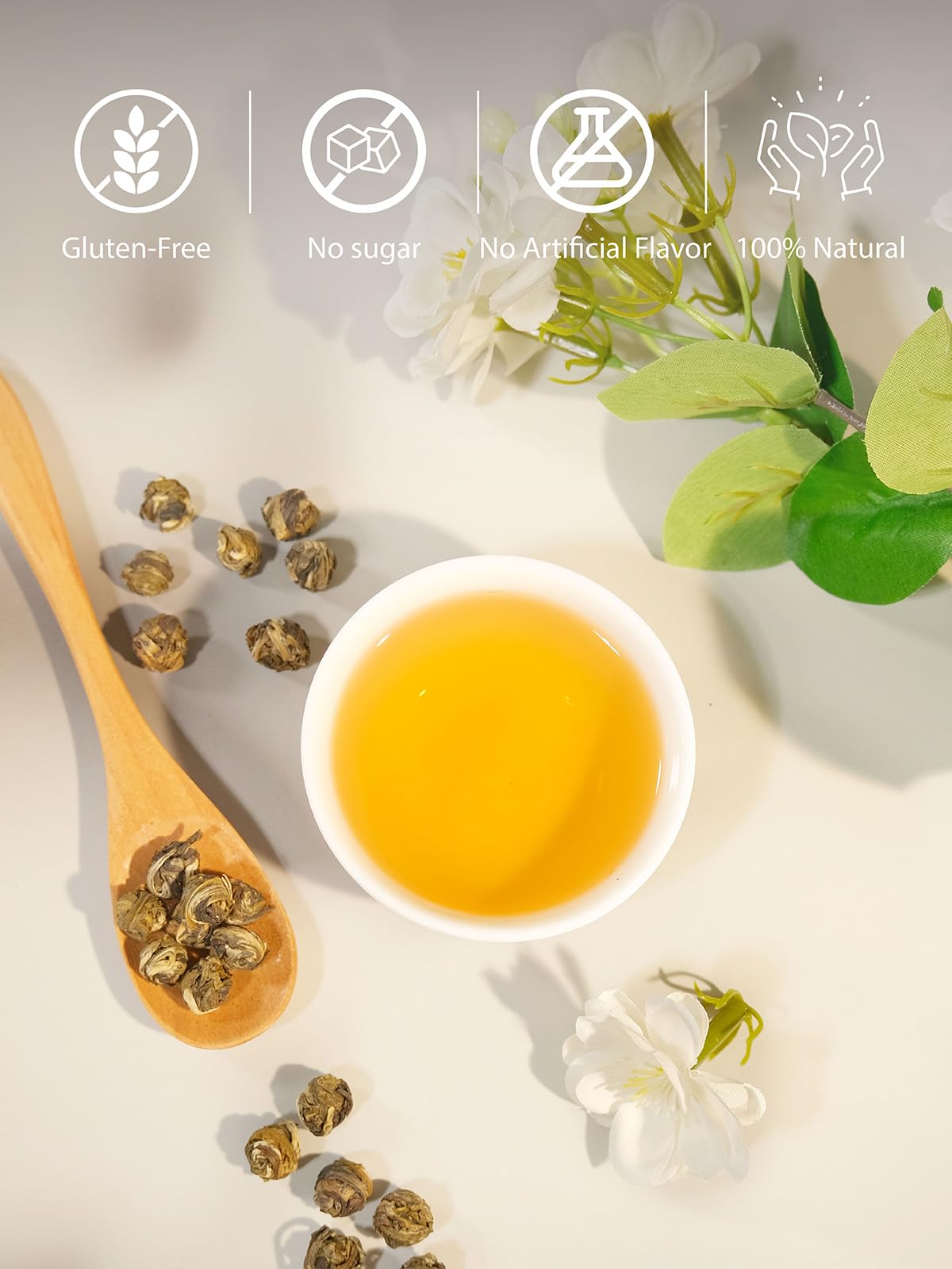 TeeLux Jasmine Pearls Green Tea, Handrolled Loose Leaf, 4 Ounce