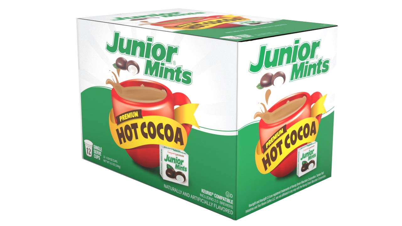 Junior Mint Hot Cocoa K-Cup Pods, 12 Count, Rich Brown, Model TR JM12P