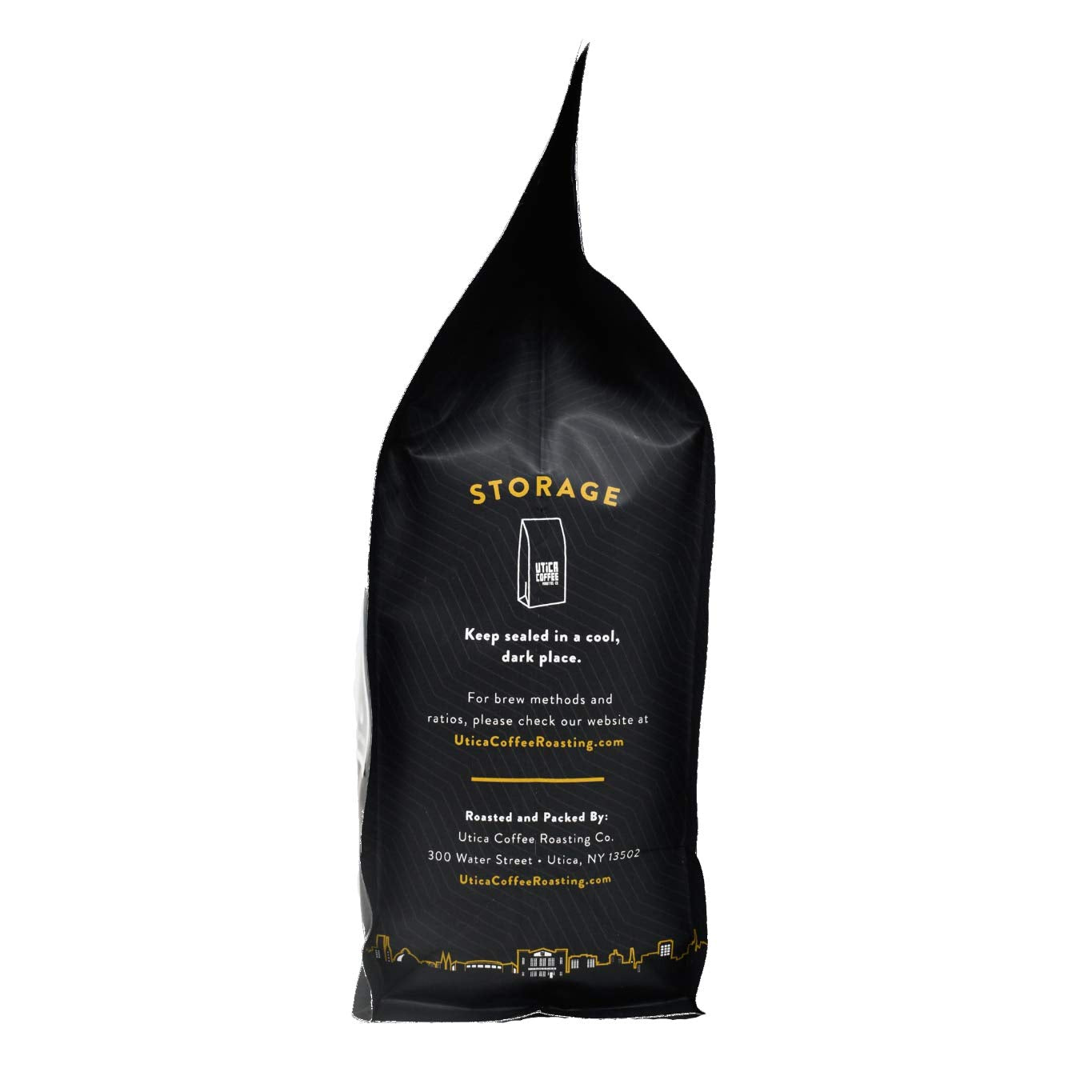 Utica Coffee Roasting Co. The Art Of Darkness | Specialty Dark Roasted Ground Coffee | 16 Oz Reclosable Bag
