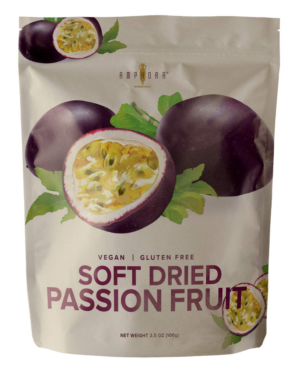 Amphora Conventional Soft Dried Passion Fruit 3.5 Oz (100Gr) Per Pouch ( Case Of 6 Pouches )