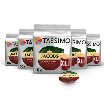Tassimo Jacobs Kranung Caffa Crema Xl, 5Er Pack (5 X 16 Portionen)