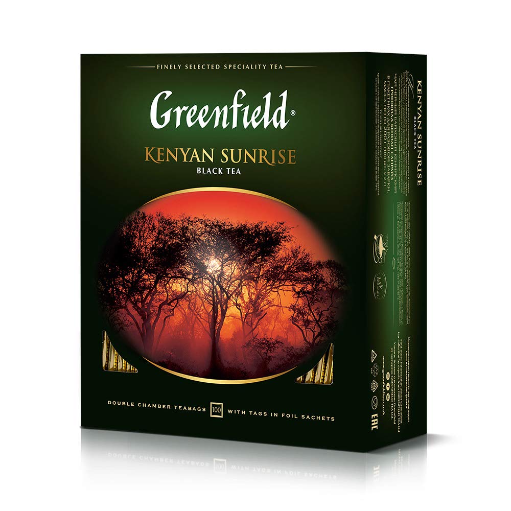 Greenfield Kenyan Sunrise ?Lassic Collection Black Tea Finely Selected Speciality Tea 100 Double Chamber Teabags With Tags In Fo
