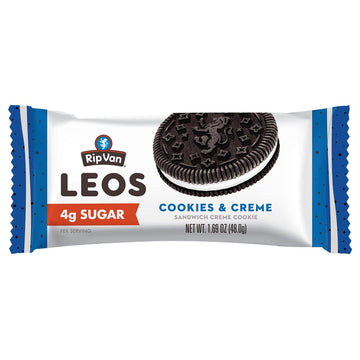 Rip Van Wafels Cookies - Low Sugar Cookies, Cookies and Cream, 1.69oz, Pack of 10