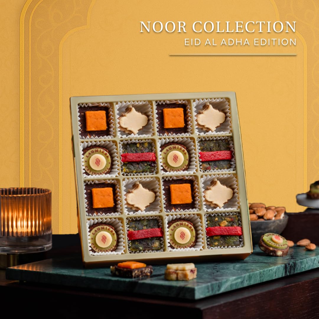 LAUMIÈRE GOURMET FRUITS Dried Fruits and Nuts Basket - Noor Eid Al Adha Collection - Certified Halal - Healthy - No Added Cane Sugar