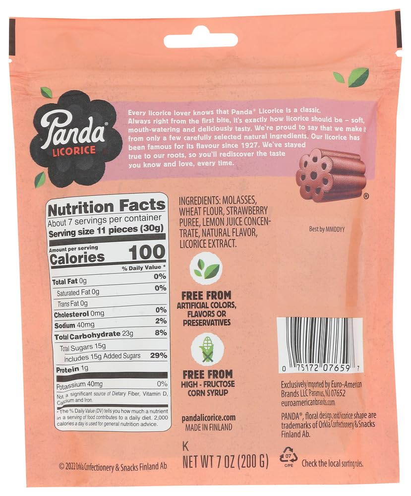 Panda All Natural Licorice Chews Strawberry (Pack Of 2)