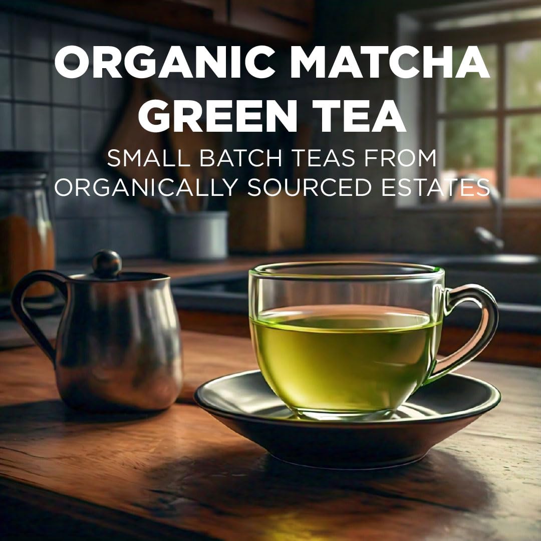 MAUDS Organic Matcha Green Tea Pods, 24ct, KCup Compatible, 100% Organic, Solar Energy Produced, Recyclable