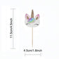 72 Pack Rainbow Unicorn Cupcake Toppers, Double Sided Unicorn Cupcake Toppers Glitter Pegasus For Cupcake Party , Wedding Decora