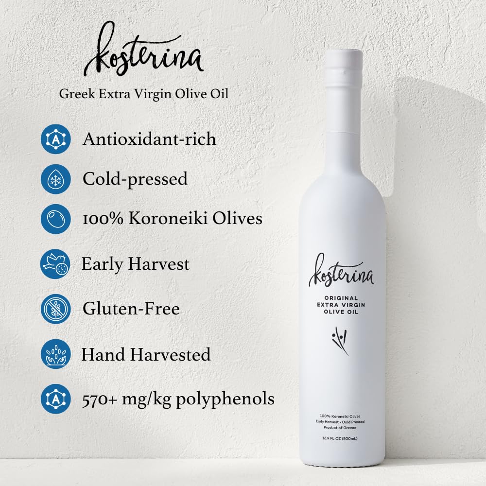 Kosterina - Dipping Duo Gift Set - Cold-Pressed Premium Greek Evoo And Rich Balsamic Vinegar, Great For Savory Appetizers & Entr