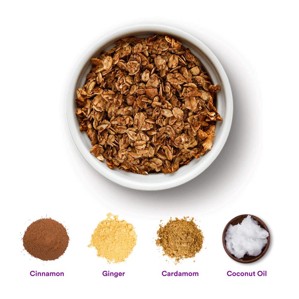 Gr8Nola Cinnamon Chai - Healthy, Low Sugar, Vegan Granola Cereal - Made With Superfoods Cinnamon, Ginger And Cardamom, Soy Free,